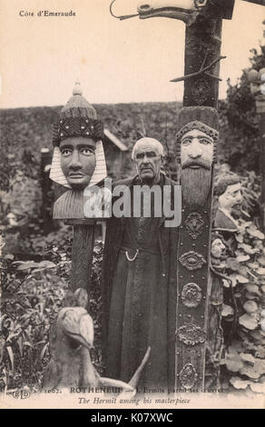 Schnitzereien von Abbe Foure in Rotheneuf, Frankreich Stockfoto