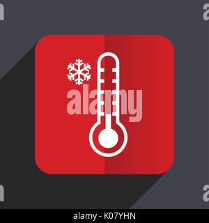 Kalte Thermometer flache Design web Vektor icon. Der Rote Platz Zeichen auf grauem Hintergrund in der Eps 10. Stock Vektor