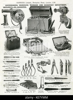 Handelskatalog für elektrischen Haartrockner 1911 Stockfoto