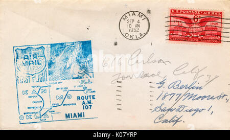 Festschrift Umschlag mit Briefmarken Stockfoto