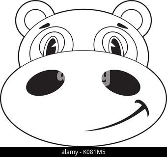 Niedlichen Cartoon Hippo Stock Vektor