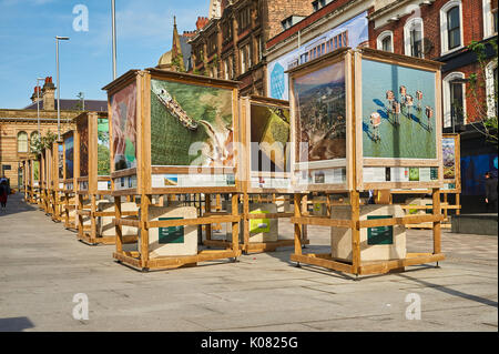 Street Art auf dem neu Fußgängerzone Station Street in Nottingham. Stockfoto