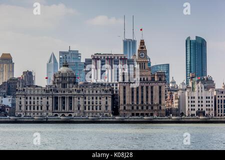 Die Bund/kolonialen Gebäuden/Historischen 1920er Architektur, Shanghai, China Stockfoto