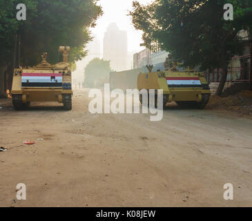 Straßen und Panorama von Kairo und der Umgebung nach der Revolution der Muslimbruderschaft, Ägypten Stockfoto