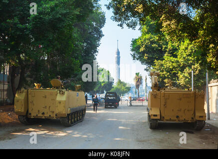 Straßen und Panorama von Kairo und der Umgebung nach der Revolution der Muslimbruderschaft, Ägypten Stockfoto