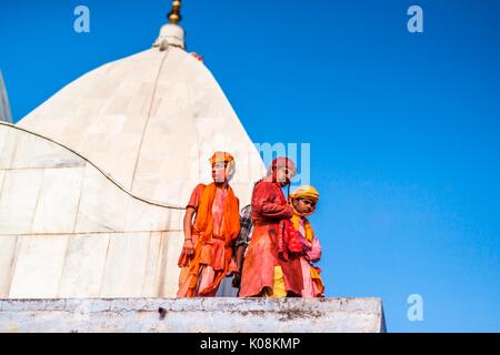 Asien, Indien, Uttar Pradesh, Nandgaon, Holi Festival der Farben Stockfoto