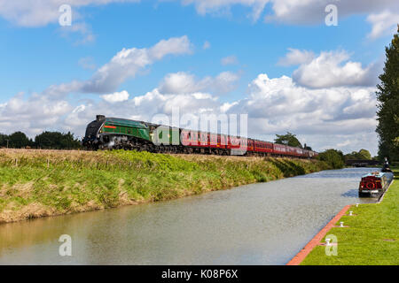 Der West Somerset Steam Express Dämpfen durch Crofton Sperren Stockfoto