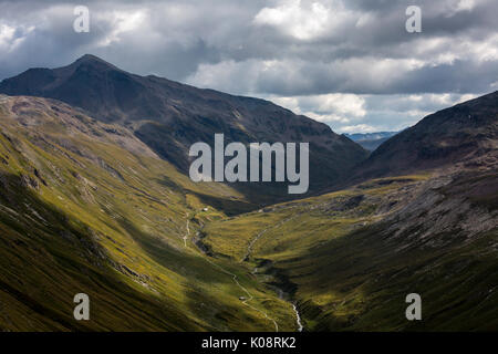 Schweiz, Graubünden, Engadin. Landschaft von Fain Tal. Stockfoto