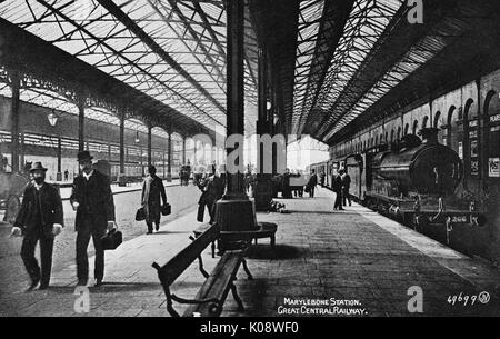 Bahnsteig am Bahnhof Marylebone, London Stockfoto