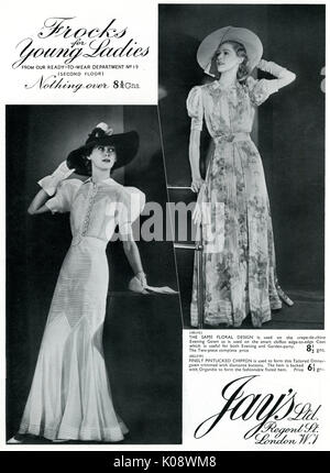 Werbung für Jays Kleider 1937 Stockfoto
