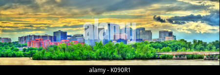 Anzeigen von Rosslyn in Arlington County, Virginia von Washington, D.C. Stockfoto