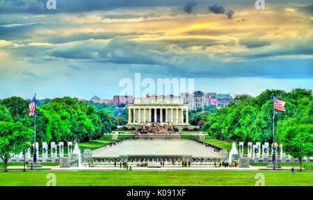 Blick auf das Lincoln Memorial auf der National Mall in Washington, D.C. Stockfoto