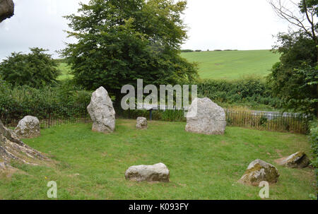 Winterbourne Abbas neun Steine alten Kreis Stockfoto