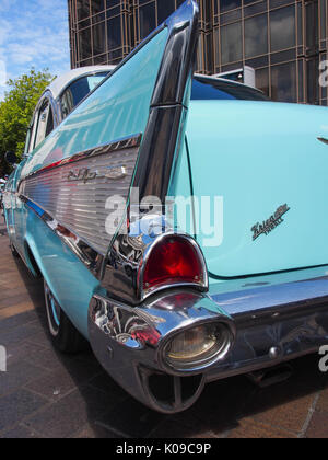 Ein 1957 Chevrolet Bel Air Limousine mit vier Türen Stockfoto