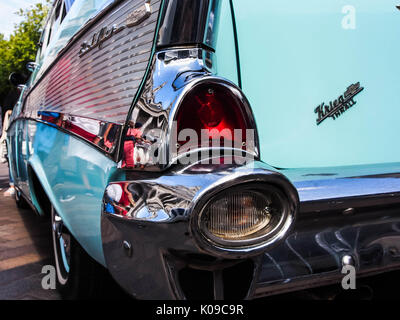 Ein 1957 Chevrolet Bel Air Limousine mit vier Türen Stockfoto