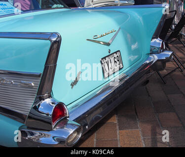 Ein 1957 Chevrolet Bel Air Limousine mit vier Türen Stockfoto