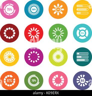 Laden bars und Preloader Symbole viele Farben eingestellt Stock Vektor