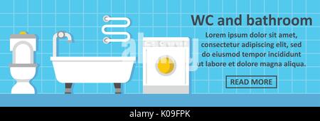 Wc und Badezimmer banner horizontale Konzept Stock Vektor