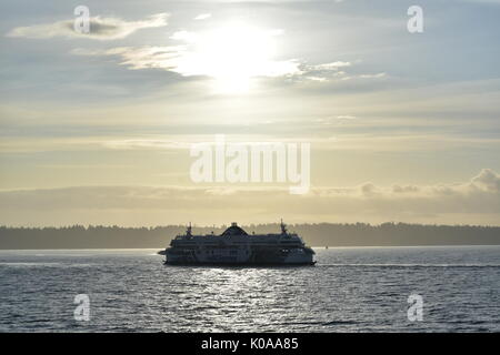 Tsawassen, BC, Kanada. 14, 2017 August. Die coastal Inspiration kommt an tsawassen Ferry Terminal. Die Küstenstraße 'c' Klasse Fähre ist die größte Doppelzimmer Stockfoto