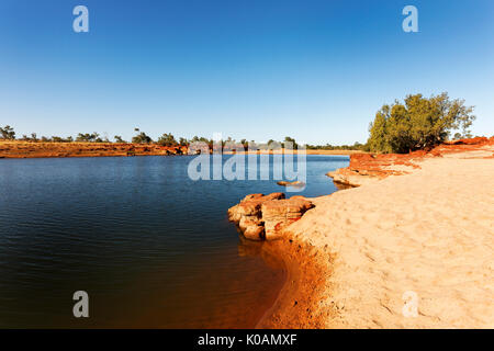 Rocky Pool einen Abschnitt der Gascoyne River, die nie trocken wird, Gascoyne, Western Australia Stockfoto