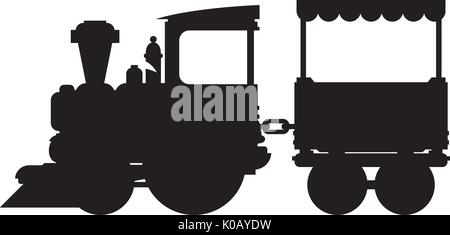 Cartoon Dampfzug in Silhouette Abbildung Stock Vektor