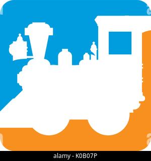 Cartoon Dampfzug in Silhouette Abbildung Stock Vektor