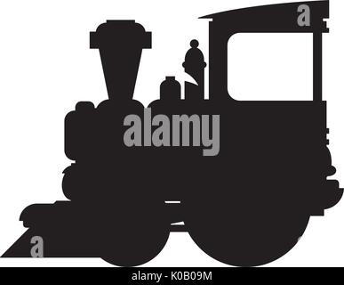Cartoon Dampfzug in Silhouette Abbildung Stock Vektor