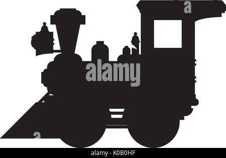 Cartoon Dampfzug in Silhouette Abbildung Stock Vektor