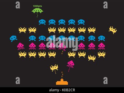 Invasoren aus dem All Science Fiction UFO's Vector Illustration Stock Vektor