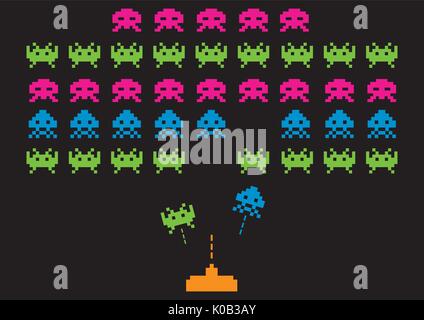 Invasoren aus dem All Science Fiction UFO's Vector Illustration Stock Vektor