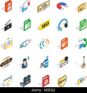 Musikalischen geschmack Symbole gesetzt, isometrische Stil Stock Vektor