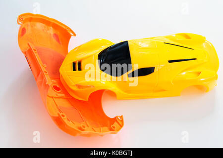 Ein Absturz Szene aus Kunststoff Spielzeug Karosserien Stockfoto