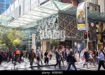 TAG Heuer Uhren store in der Pitt Street Mall in die Innenstadt von Sydney, New South Wales, Australien Stockfoto