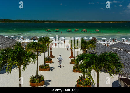 Restaurant bei Lagoa do Paraiso, Jericoacoara, Ceara, Brasilien Stockfoto