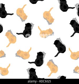 Katzen nahtlose Muster. Kein Hintergrund. Vector Illustration Stock Vektor