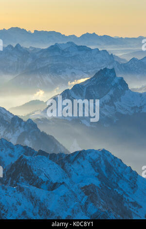 Aussicht vom Säntis, Appenzell, Schweiz Stockfoto
