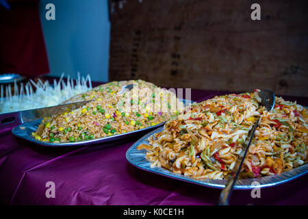 Am Abend Party Hochzeit essen bei 2017 Stockfoto