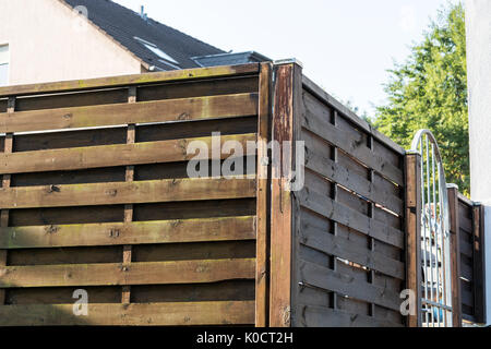 Streicheln Schutzlack auf einem hölzernen Zaun Stockfoto