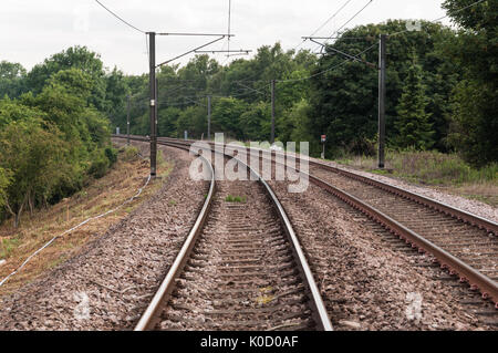 Ansicht der Ilkley Bahnstrecke Yorkshire UK Stockfoto