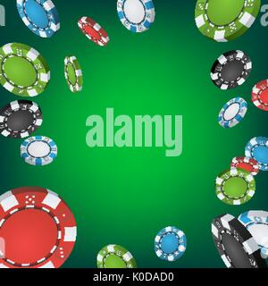 Casino Winner Hintergrund. Der Explosion Gambling poker chips Abbildung. Jackpot Preis Design Illustration Stock Vektor