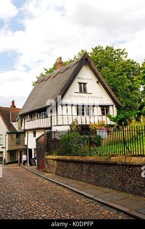 Ein Blick auf die historische Briten Waffen in Elm Hill, Norwich, Norfolk, England, Vereinigtes Königreich. Stockfoto