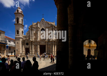 Die kubanische Hauptstadt Havanna, Kuba, Havanna Altstadt (Kathedrale Die Kathedrale der Jungfrau Maria, der Unbefleckten Empfängnis. Stockfoto