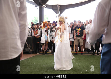 Sydney, Australien. 19. August 2017. SMASH! Sydney Manga und Anime Show ist eine japanische Kultur pop-Konvention, die von Künstlerinnen, Kulturschaffenden und Fa gewidmet ist. Stockfoto