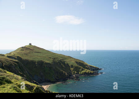 Blick auf St. Michaels Kapelle auf Rame Head, Cornwall, Großbritannien Stockfoto