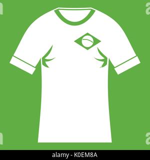 T-Shirt mit Flagge von Brasilien unterzeichnen Symbol grün Stock Vektor
