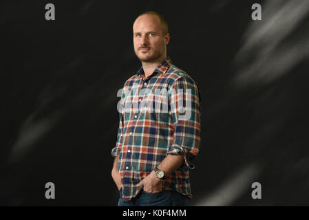 Edinburgh, Großbritannien. 23 Aug, 2017. Das Edinburgh International Book Festival Mittwoch, 23.August. Paul Stanbridge bringt seinen ersten Roman verboten Leitung an das Festival dieses Jahr. Credit: Stuart Cobley/Alamy leben Nachrichten Stockfoto