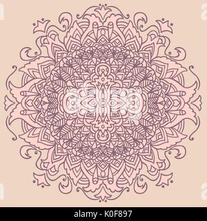 Abstrakte mandala Ornament auf rosa Hintergrund. Asiatische Muster. Authentischen Hintergrund. Stock Vektor