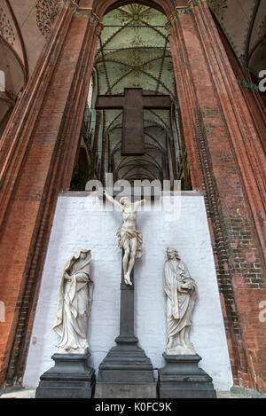 Fragment der Kreuzigungsgruppe Der fredenhagen Altar, Barock, St. Marienkirche, Lübeck, Schleswig-Holstein, Deutschland Stockfoto