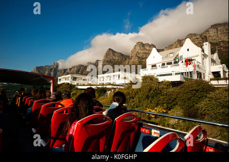 City Sightseeing Red Tour Bus, Kapstadt, Südafrika Stockfoto