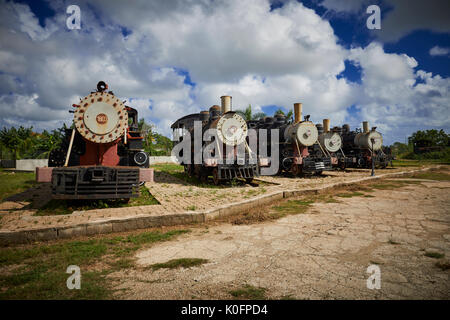 Kuba, Kuba, Cardenas, Museum Sugar Mill von Jose Smith Comas erhalten Öl Dampflokomotiven Stockfoto